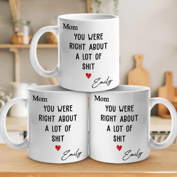 Mom Was Right About Everything - Family Personalized Custom Mug - Gift For Mom, Grandma