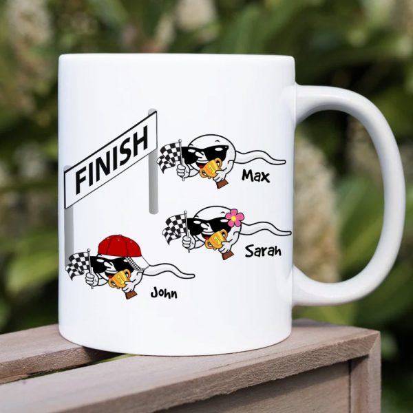 Mom, You Let Dad Enter Us Into A Race, Gift For Mom, Personalized Mug, Racing Sperm Mug, Mother's Day Gift