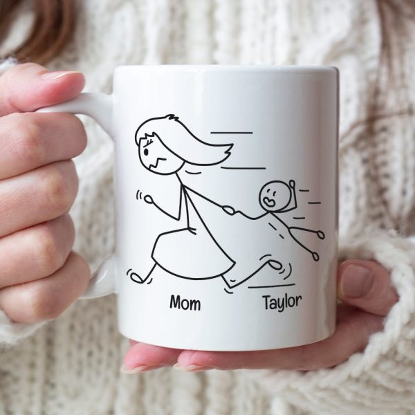 Mom You're The Best, Personalized Coffee Mug, Running With Mom Coffee Mug, Mother's Day Gift, Birthday Gift For Mom