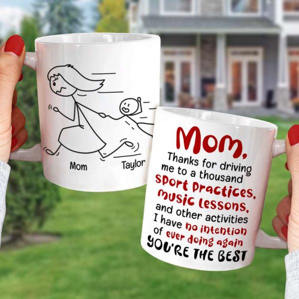 Mom You're The Best, Personalized Coffee Mug, Running With Mom Coffee Mug, Mother's Day Gift, Birthday Gift For Mom
