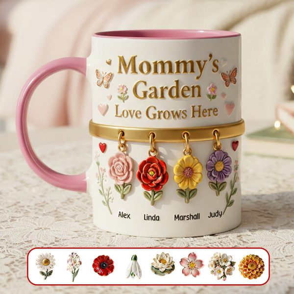 Mom's Floral Garden Coffee Accent Mug - Personalized Gifts For Mom 031NAMG271225