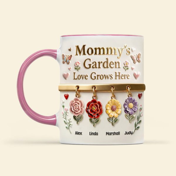 Mom's Floral Garden Coffee Accent Mug - Personalized Gifts For Mom 031NAMG271225