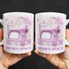 Mom's Space With Sewing Machine and Flowers - Personalized Custom Coffee Mug - FAM377_MG