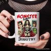 Monster Lover Personalized Halloween Mug, Horror Characters Retro Gift for Women with Custom Name