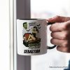 Monster Peep Show Pin-Up Personalized Mug, Retro Horror Halloween Gift with Custom Name