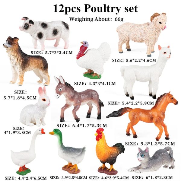 Montessori Miniature Lion Shark Horse Dinosaur Animals Model Set Action Figures