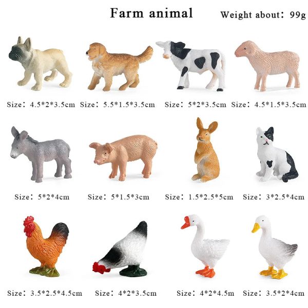 Montessori Miniature Lion Shark Horse Dinosaur Animals Model Set Action Figures