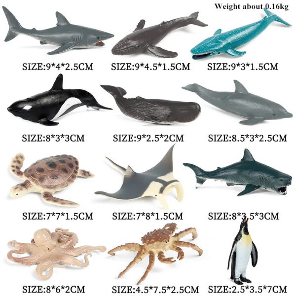 Montessori Miniature Lion Shark Horse Dinosaur Animals Model Set Action Figures