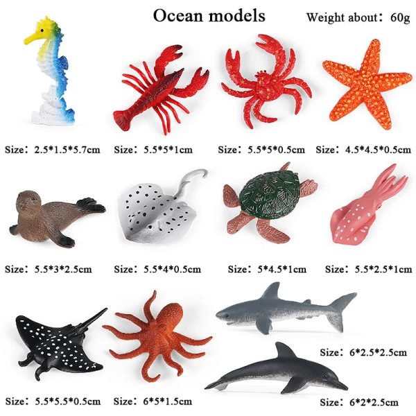 Montessori Miniature Lion Shark Horse Dinosaur Animals Model Set Action Figures