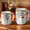 Mosaic Tiles Birth Flower Grandma's Garden - Personalized White Edge-to-Edge Mug