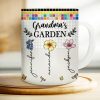 Mosaic Tiles Birth Flower Grandma's Garden - Personalized White Edge-to-Edge Mug