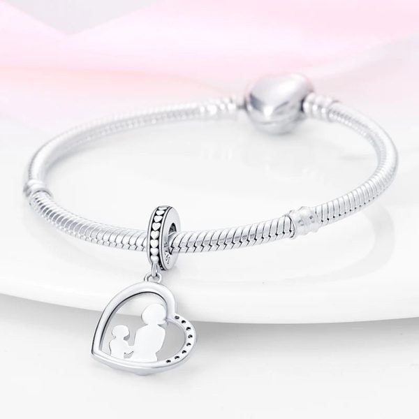 Mother And Daughter Charm Beads Fit Pandach Bracelet