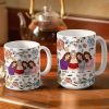 Mother & Daughter Forever Linked Together - 3D Inflated Effect Printed Mug, Personalized White Edge-to-Edge Mug