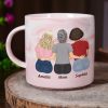 Mother & Daughters Forever Linked Together - Personalized Marble Mug
