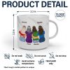 Mother & Daughters Forever Linked Together - Personalized Marble Mug