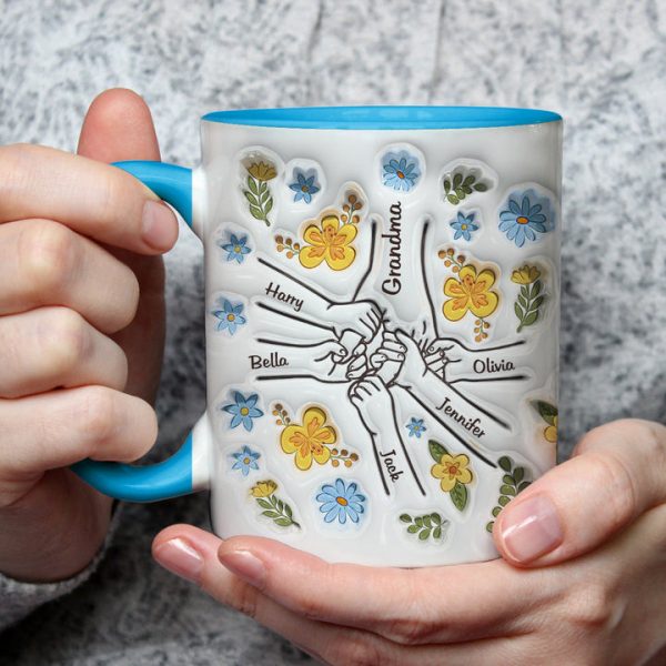 Mothers Love Is Bliss, Is Peace - Personalized 3D Inflated Effect Accent Mug - Gift For Mom, Grandma, Mother's Day | NA94