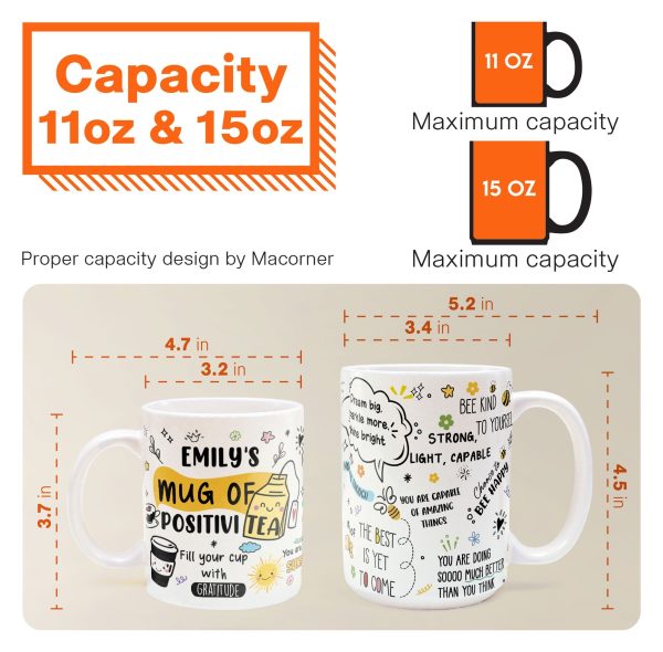 Motivational Mug - Mug Of Positivitea - Gifts For Friend, Daughter, Mom, Sister - Personalized Mug