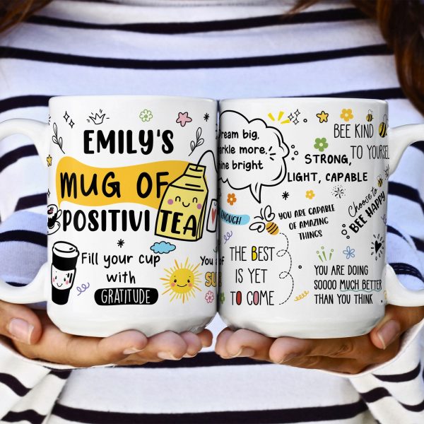 Motivational Mug - Mug Of Positivitea - Gifts For Friend, Daughter, Mom, Sister - Personalized Mug