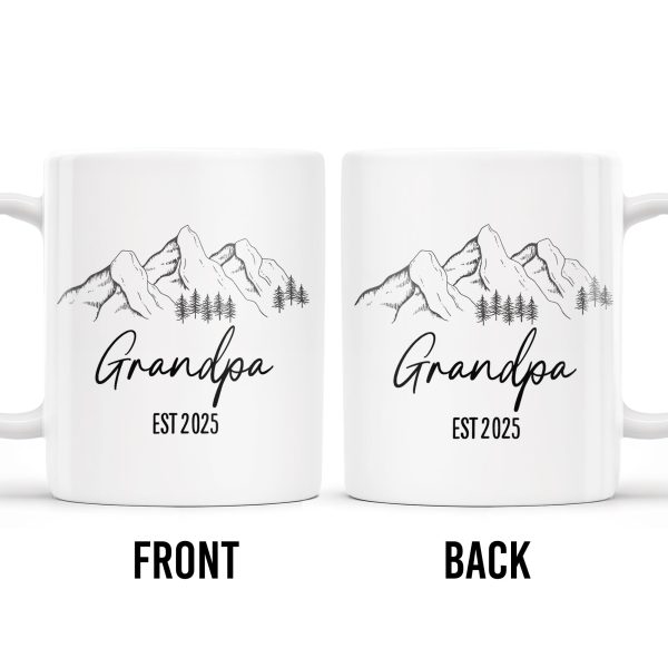 Mountain and Forest Design Grandpa Mug - Personalized Custom Coffee Mug - GRP015_MG