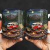 Mountain Camping Adventure Under The Stars With Van And Tent - Personalized Custom Coffee Mug - CAMP013_MG