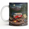 Mountain Camping Adventure Under The Stars With Van And Tent - Personalized Custom Coffee Mug - CAMP013_MG