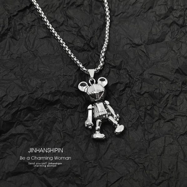 Movable Bear Pendant Necklace