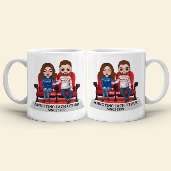 Movie Couple Annoying Each Other Since [Custom Year], Personalized Couple White Mug