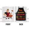 Mr. Good Lookin' Is Cookin' Apron And BBQ Grill Design - Personalized Custom Coffee Mug - GRILL004_MG