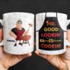 Mr. Good Lookin' Is Cookin' Apron And BBQ Grill Design - Personalized Custom Coffee Mug - GRILL004_MG