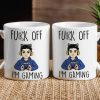 Mug with Custom Gamer Avatar, Do Not Disturb Theme, Fun & Cute Desk Coffee Cup, Unique Gift for Boyfriend or Coworker