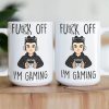 Mug with Custom Gamer Avatar, Do Not Disturb Theme, Fun & Cute Desk Coffee Cup, Unique Gift for Boyfriend or Coworker