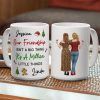 Mug with Friendship Quote & Festive Friends Art, cozy holiday coffee, unique gift for Best Friend