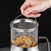 Multi-Functional 1.5/2L Stainless Steel Oil Filter Pot With Frying Basket