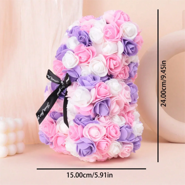 Multicolored Rose Bear Decorative Gift