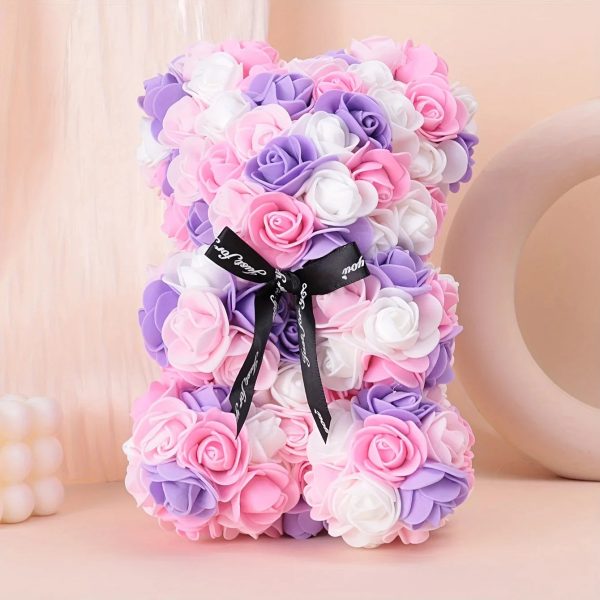 Multicolored Rose Bear Decorative Gift