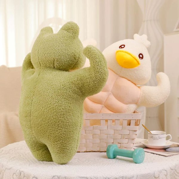 Muscle Frog & Duck Plush A Quirky Pair
