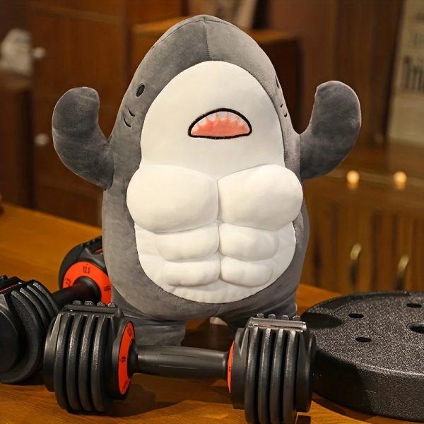 Muscle Shark Plush Toy - Soft Ocean Whale for Kids' Gifts & Fun!