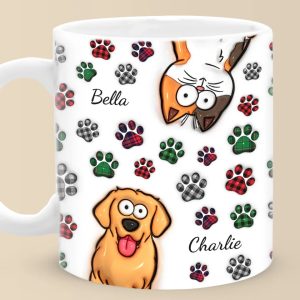 My Best Friend Has Four Paws - Dog & Cat Personalized Custom 3D Inflated Effect Printed Mug - Gift For Pet Owners, Pet Lovers