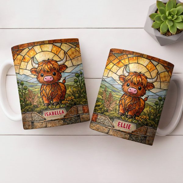 My Cow Stained Glass Landscape - Personalized Custom Coffee Mug - KID530_MG