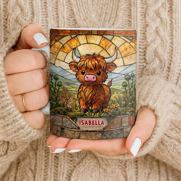 My Cow Stained Glass Landscape - Personalized Custom Coffee Mug - KID530_MG