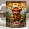 My Cow Stained Glass Landscape - Personalized Custom Coffee Mug - KID530_MG