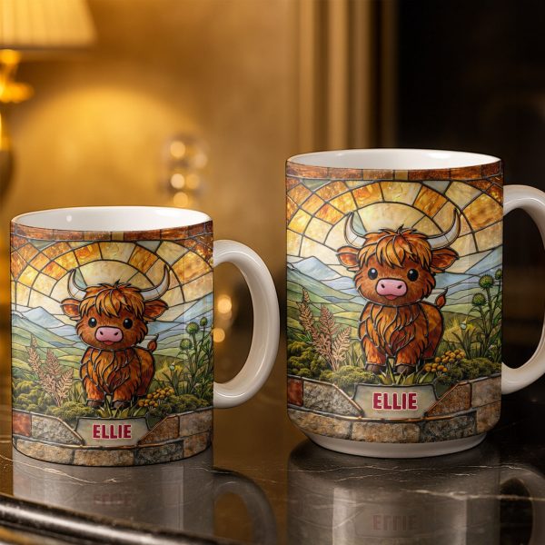 My Cow Stained Glass Landscape - Personalized Custom Coffee Mug - KID530_MG