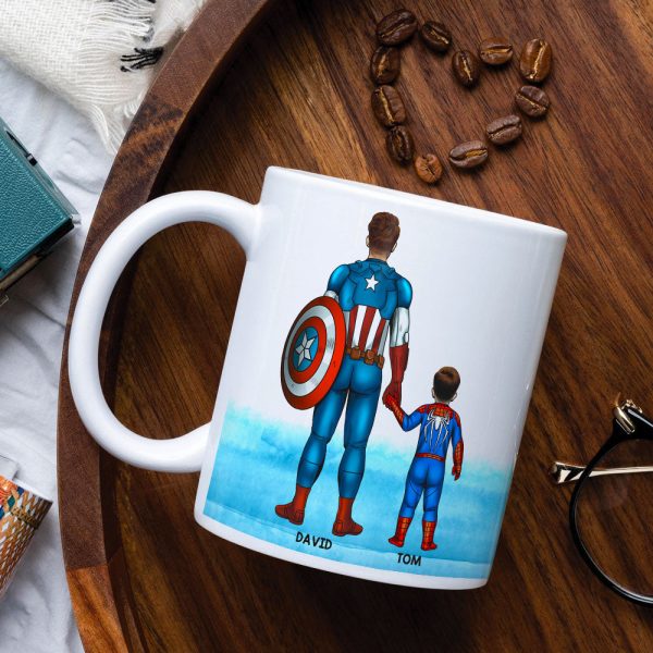 My Dad Is My Hero Personalized White Mug - Gift For Dad