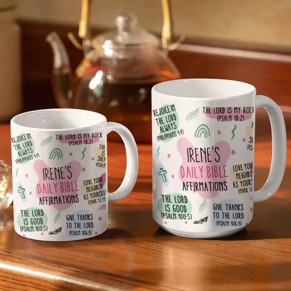 My Daily Bible Affirmations - Personalized White Edge-to-Edge Mug