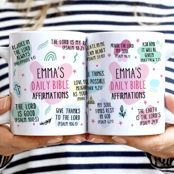 My Daily Bible Affirmations - Personalized White Edge-to-Edge Mug