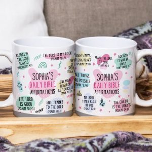 My Daily Bible Affirmations - Personalized White Edge-to-Edge Mug