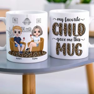 My Favorite Child Gave Me This Mug, Personalized Coffee Mug, Relaxing With Mom, Coffee Mug, Mother's Day Gift, Birthday Gift For Mom