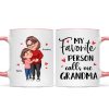 My Favorite People Call Me Grandma Cartoon Grandma Grandkids Hugging Personalized Mug
