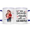 My Favorite People Call Me Grandma Cartoon Grandma Grandkids Hugging Personalized Mug