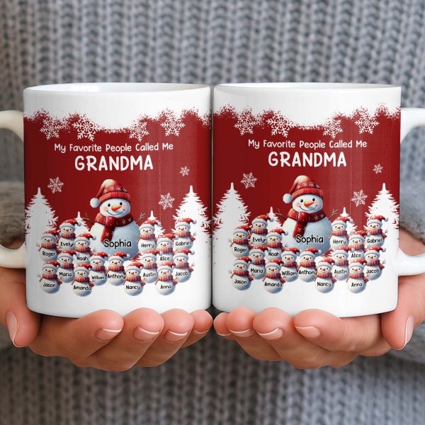 My Favorite People Called Me Grandma Christmas Mug - Personalized Custom Coffee Mug - GRM096_MG